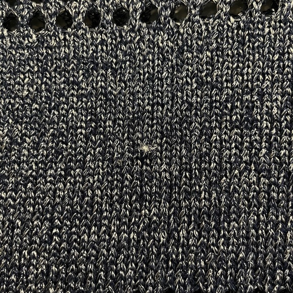 Chico’s Crochet Metallic Blue Sweater - Picture 6 of 8